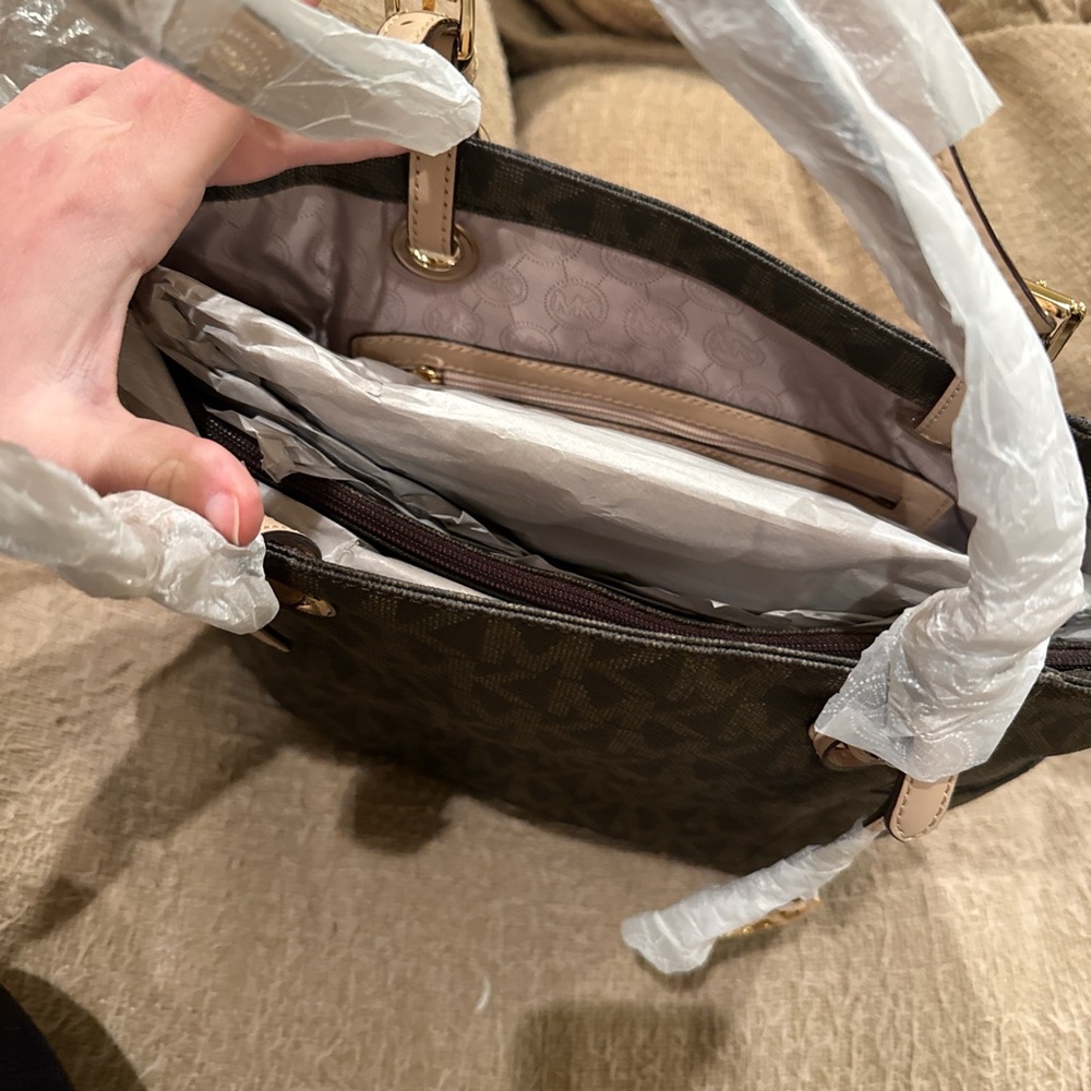Michael Kors Dark Brown Signature Tote - Picture 4 of 10